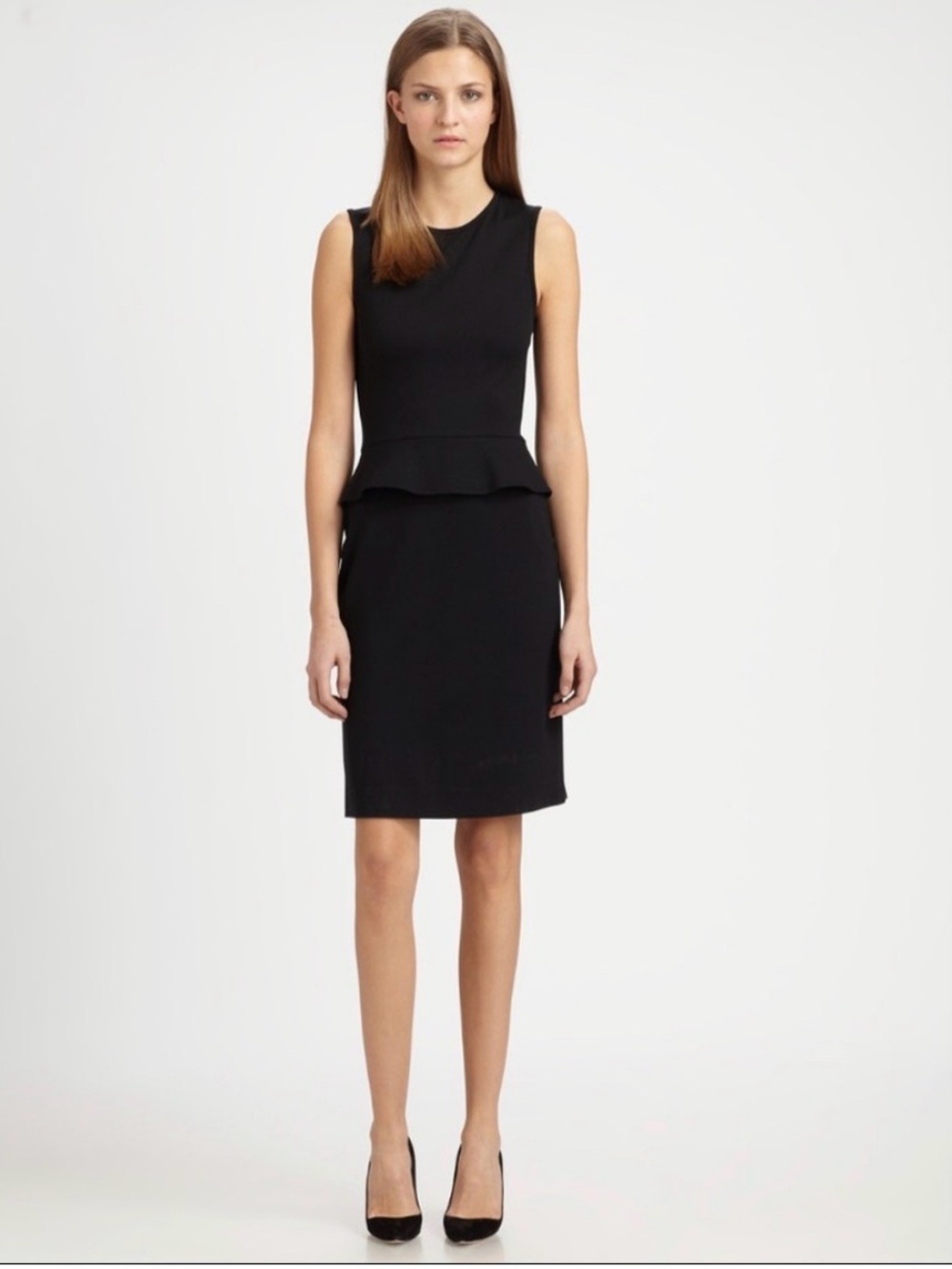 Theory Black Dellera Peplum Sheath Dress